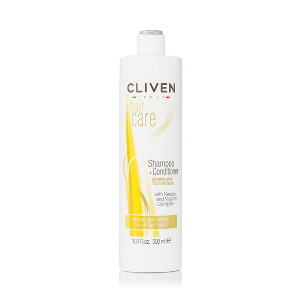شامپو سر و نرم کننده حاوی کراتین برای انواع مو کلیون CLIVEN SHAMPOO + CONDITIONER 500 ML